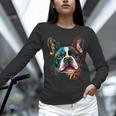 Cute Boston Terrier Puppy Dog Art Lover Unique Painting For Men Women Kids Women Long Sleeve T-Shirt, gift for family, gift for coworker