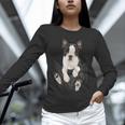 Dog Lovers Boston Terrier In Pocket Dog Face For Men Women Kids Women Long Sleeve T-Shirt, gift for family, gift for coworker