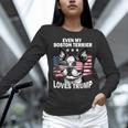 Even My Boston Terrier Loves Trump Trump Supporter Dog Lover Women Long Sleeve T-Shirt, gift for family, gift for coworker