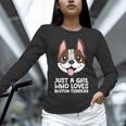 Just a Girl Who Loves Boston Terriers Women Long Sleeve T-Shirt, gift for family, gift for coworker