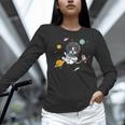 Kawaii Kids & Boys Astronaut Space Boston Terrier Dog Lover Women Long Sleeve T-Shirt, gift for family, gift for coworker