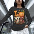 Love Preschool Teacher Turkey Thanksgiving Autumn Fall Women Long Sleeve T-Shirt, gift for family, gift for coworker