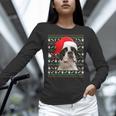 Ugly Xmas Sweater Santa Boston Terrier Dog Christmas For Men Women Kids Women Long Sleeve T-Shirt, Boston Terrier Christmas Shirts, gift for family, gift for coworker