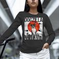 Vintage Japanese Dogzilla Boston Terrier Women Long Sleeve T-Shirt, gift for family, gift for coworker