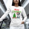 Boston Terrier Christmas Tree Lights Xmas Dog Lover Women Long Sleeve T-Shirt, Boston Terrier Christmas Shirts, gift for family, gift for coworker