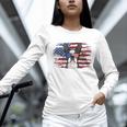 Boston Terrier Dad American Flag 4th Of July Dog Fathers Day Women Long Sleeve T-Shirt, Boston Terrier Dad Shirts, American Boston Terrier Shirts, Boston Terrier 4th Of July Shirts, gift for family, gift for coworker