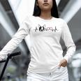 Boston Terrier Heartbeat Heart Line Women Long Sleeve T-Shirt, gift for family, gift for coworker