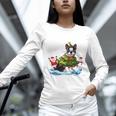 Boston Terrier Merry Christmas Tree Lights Dog X-Mas Dogs Women Long Sleeve T-Shirt, Boston Terrier Christmas Shirts, gift for family, gift for coworker