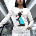 Boston Terrier Tattoos I Love Mom Women Long Sleeve T-Shirt, Boston Terrier Mom Shirts, gift for family, gift for coworker
