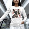 Boston Terrier Is My Valentine Cute Pet Dog Owner Valentine Women Long Sleeve T-Shirt, gift for family, gift for coworker