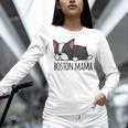 Cute Boston Terrier Boston Mama Women Long Sleeve T-Shirt, gift for family, gift for coworker