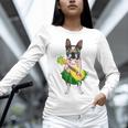 Hawaiian Boston Terrier Dog Pineapple Ukulele Summer For Men Women Girls Kids Women Long Sleeve T-Shirt, gift for family, gift for coworker