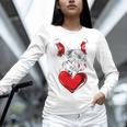 Valentine's Day Boston Terrier Dog Vector Women Long Sleeve T-Shirt, gift for family, gift for coworker