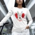 Valentine's Day Boston Terrier Dog Women Long Sleeve T-Shirt, gift for family, gift for coworker