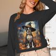 Aesthetic Halloween Boston Terrier Dog Witch Pumpkin For Men Women Kids Women Long Sleeve T-Shirt, novelty gifts, funny gifts