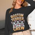 Boston Terrier Crew Cartoon For Dog Owner Pet Boston Terrier Women Long Sleeve T-Shirt, novelty gifts, funny gifts