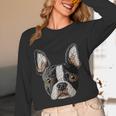 Boston Terrier Cute Puppy Face Dog Lover Pet Owner Women Long Sleeve T-Shirt, novelty gifts, funny gifts