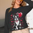 Boston Terrier Dog Valentine's Day Dog Owner Valentine Women Long Sleeve T-Shirt, novelty gifts, funny gifts