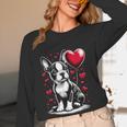 Boston Terrier Dog Valentine's Day Dog Owner Women Long Sleeve T-Shirt, novelty gifts, funny gifts