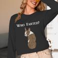 Boston Terrier Who Farted Women Long Sleeve T-Shirt, novelty gifts, funny gifts