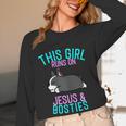 Boston Terrier This Girl Runs On Jesus And Boston Terriers Women Long Sleeve T-Shirt, novelty gifts, funny gifts