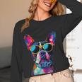 Boston Terrier Lovers Pop Art Boston Terrier Women Long Sleeve T-Shirt, novelty gifts, funny gifts