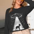 Boston Terrier Mom Dad Dog Alien UFO For Men Women Women Long Sleeve T-Shirt, novelty gifts, funny gifts