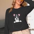 Boston Terrier In The Pocket Cute Pocket Boston Terrier Women Long Sleeve T-Shirt, novelty gifts, funny gifts
