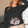 Boston Terrier In The Snow Merry Christmas Winter Women Long Sleeve T-Shirt, novelty gifts, funny gifts