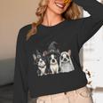 Cute Halloween Boston Terrier Dogs Witch Hat Ghost Dog For Men Women Kids Women Long Sleeve T-Shirt, novelty gifts, funny gifts