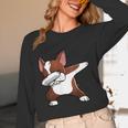 Dabbing Red Boston Terrier Dab Dance Dog Men Women Kids Women Long Sleeve T-Shirt, novelty gifts, funny gifts