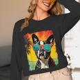 Dog Boston Terrier Hawaiian Women Long Sleeve T-Shirt, novelty gifts, funny gifts