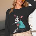 Father's Day Gift Dog Dad Boston Terrier i Love Dad Tattoo Women Long Sleeve T-Shirt, novelty gifts, funny gifts