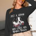 Just a Woman Who Loves Her Boston Terrier Cute Dog Mom Women Long Sleeve T-Shirt, novelty gifts, funny gifts