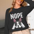 Nope Boston Terrier Puppy Dog Bostie Lover Men Women Girls Kids Women Long Sleeve T-Shirt, novelty gifts, funny gifts