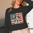 Patriotic Boston Terrier Dog Lover USA Flag 4th Of July For Men Women Kids Women Long Sleeve T-Shirt, novelty gifts, funny gifts