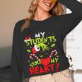 My Students Stole My Heart Teacher Holiday Merry Christmas Women Long Sleeve T-Shirt, novelty gifts, funny gifts