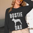 Vintage Boston Terrier Dad Dog Daddy Bostie Father Women Long Sleeve T-Shirt, novelty gifts, funny gifts