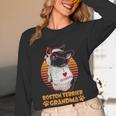 Vintage Boston Terrier Grandma Wear Sunglasses Dog Lover Men Women Girls Kids Women Long Sleeve T-Shirt, novelty gifts, funny gifts