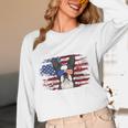 Boston Terrier Dad American Flag 4th Of July Dog Fathers Day Women Long Sleeve T-Shirt, novelty gifts, funny gifts