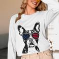 Boston Terrier Dog 4th July America USA Flag Men Women Kids Women Long Sleeve T-Shirt, novelty gifts, funny gifts