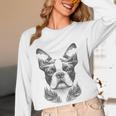 Boston Terrier Dog Bostie Nature Memorial Idea Men Women Women Long Sleeve T-Shirt, novelty gifts, funny gifts