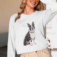 Boston Terrier Dog Dad Boston Terrier Dog Lovers Women Long Sleeve T-Shirt, novelty gifts, funny gifts