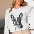 Boston Terrier Dog Motif Pet Illustration Boston Terrier For Men Women Kids Women Long Sleeve T-Shirt, novelty gifts, funny gifts