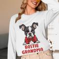 Boston Terrier Grandma Dog Lovers Puppy Bostie Owner Women Long Sleeve T-Shirt, novelty gifts, funny gifts
