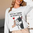 Boston Terrier Grandma Mother's Day Dog Mom Women Long Sleeve T-Shirt, novelty gifts, funny gifts