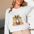 Boston Terrier Halloween Dog Lover Pumpkin Costume Women Long Sleeve T-Shirt, novelty gifts, funny gifts