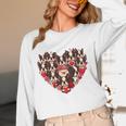 Boston Terrier Heart Valentine Boston Terrier Women Long Sleeve T-Shirt, novelty gifts, funny gifts