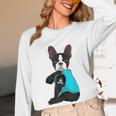Boston Terrier I Love Mom Apparel Women Long Sleeve T-Shirt, novelty gifts, funny gifts
