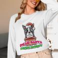 Boston Terrier Santa Claus Christmas Dog Women Long Sleeve T-Shirt, novelty gifts, funny gifts